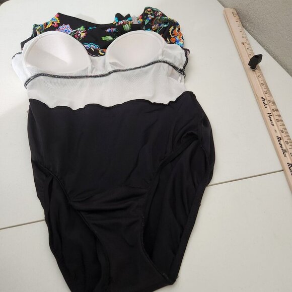 Croft & Barrow Swimsuit Womens 12 Floral Print Tiered Tankini Top Bathing Suit - Picture 7 of 16